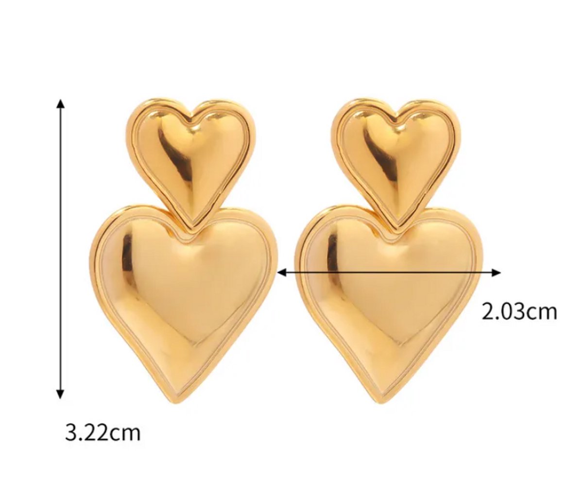 Hartjes oorbellen | goud gekleurd