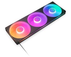 NZXT F420 RGB Core Black - 420 mm - 98,61 pi³/min - 500 - 2 000 tr/min - 34,5 dBA - 3 ventilateurs ARGB FDB 120 mm - 8 broches pour PMW et RGB - 8 LED par ventilateur - Noir