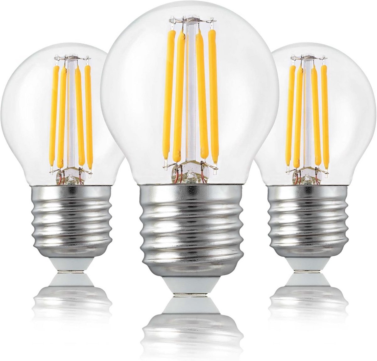 Set van 3 E27 LED Lampen Druppel Vorm - 4.5W (470 Lumen) Warm Wit Licht