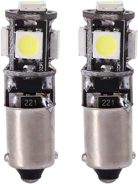 Stadslichten Auto LED Stadslichten BA9S H6W Wit 5 SMD Canbus Foutloos voor Auto | bol