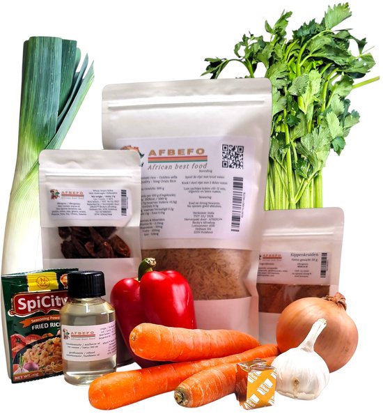 Afbefo Fried Rice Box – Complete Afrikaanse Maaltijdset voor 4 Personen.
