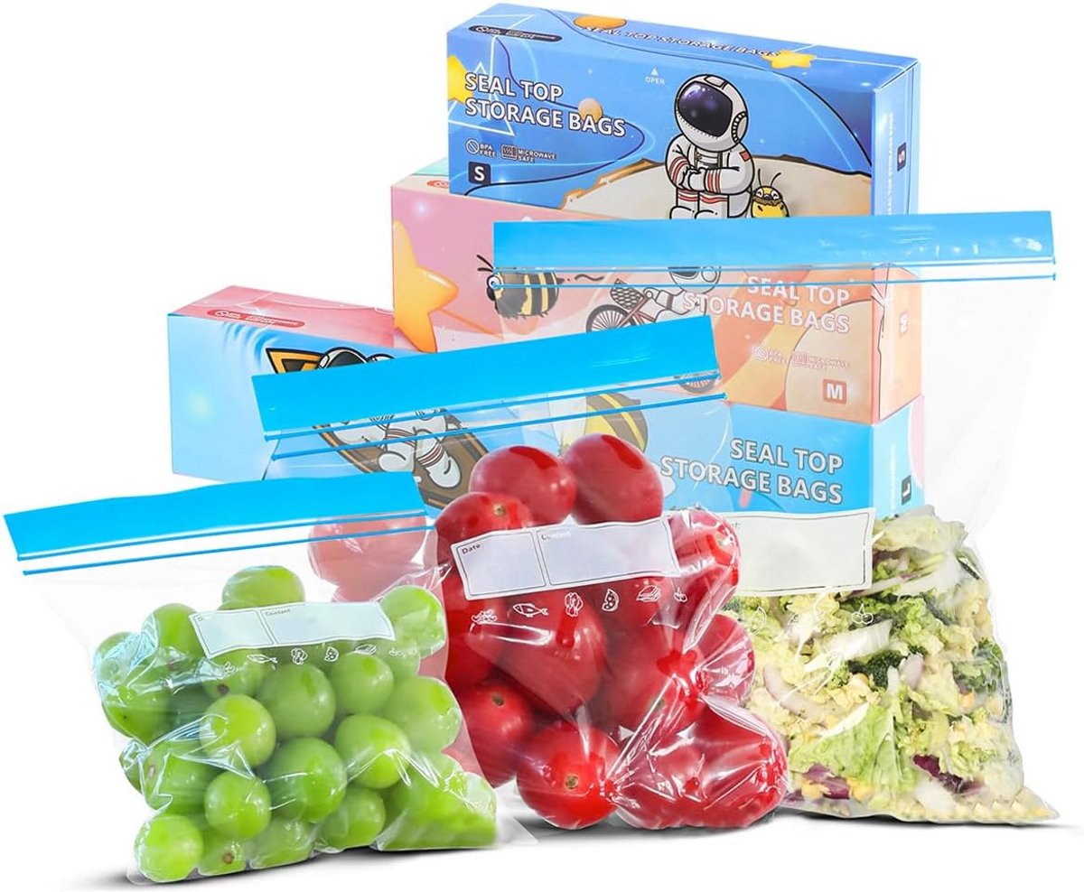 70 Herbruikbare Diepvrieszakken met Ritssluiting - Ideaal voor Voedsel, Groenten en Fruit