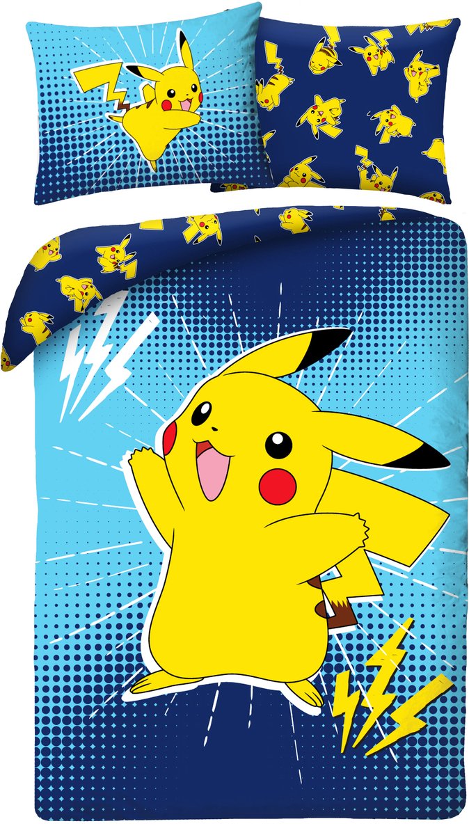 Pokemon Dekbedovertrek - 140 x 200 - Polyester - Bijpassend kussensloop 70 x 90cm