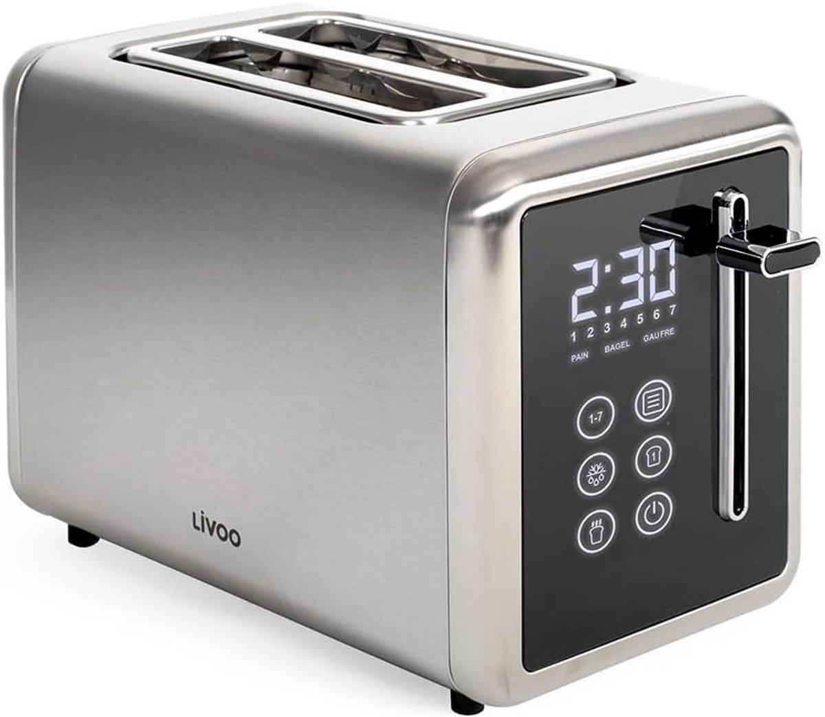 Broodrooster met 2 Sleuven - Extra Breed, 850W, 7 Warmtestanden, Touchscreen Bediening