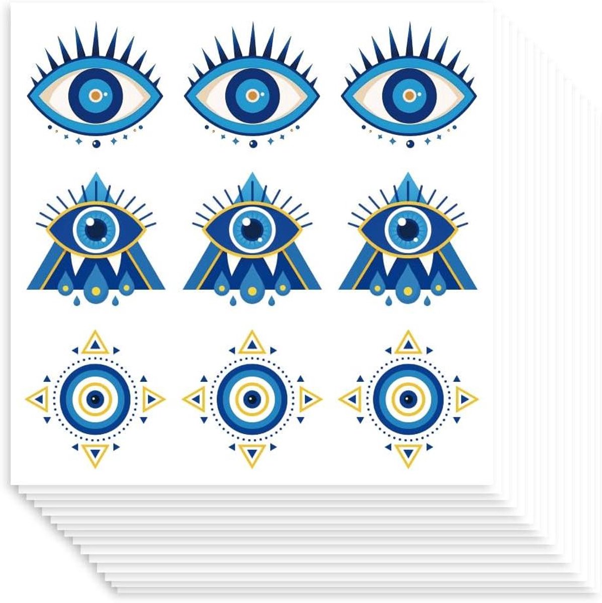 Provento - Blauwe Oogstickers voor Bescherming en Decoratie - Set van 180 Stuks