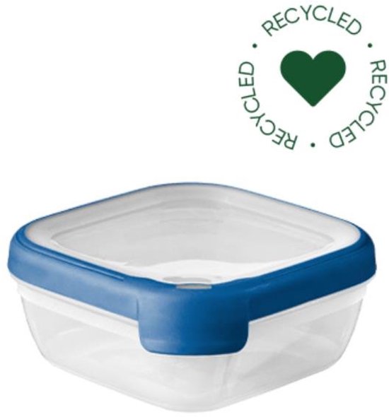 Récipient Curver Grand Chef Eco Fresh - 0,75L - Carré - 0 cm - Transparent/Bleu Foncé