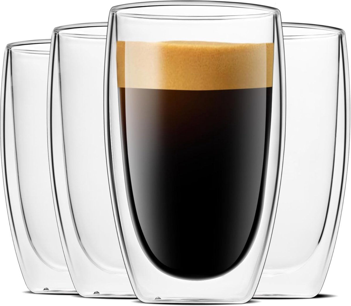 Majestix Dubbelwandige Glazen - Set van 4 - 450 ML - Isolerende Thermoglazen - Latte Macchiato, Cappuccino, Espresso, Koffie, Thee