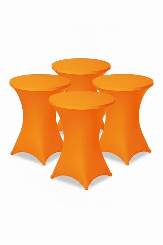 Foto: Brasq statafelrok oranje 80 74 x110 cm set van 4 statafelhoes stretch rok tafelrok voor statafel
