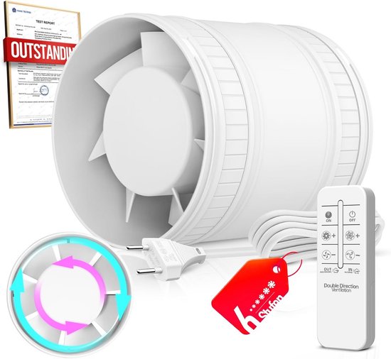 SBONNI Afzuigventilator 100mm - Stille Badkamerventilator Met Afstandsbediening, 2 Richtingen 2 Snelheden - WC Ventilator Met Geheugenfunctie, Plafondmontage Wandmontage Voor Badkamer Keuken Garage SBONNI Afzuigventilator 100mm - Stille Badkamerventilator Met Afstandsbediening, 2 Richtingen 2 Snelheden - WC Ventilator Met Geheugenfunctie, Plafondmontage Wandmontage Voor Badkamer Keuken Garage