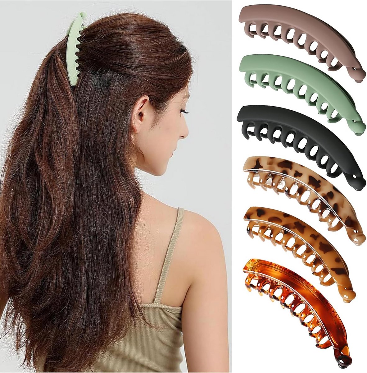 Grote Vlakke Haarclip voor Dik Haar - Luxe Banaan Klem voor Vrouwen