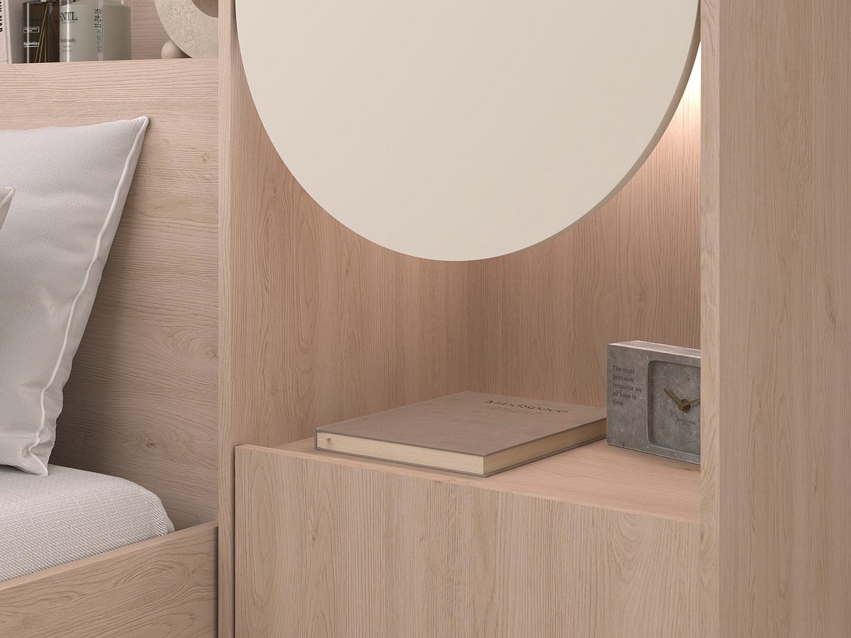 Vente-unique Bedframe hout beige, natuurlijk licht 160 x 200 cm