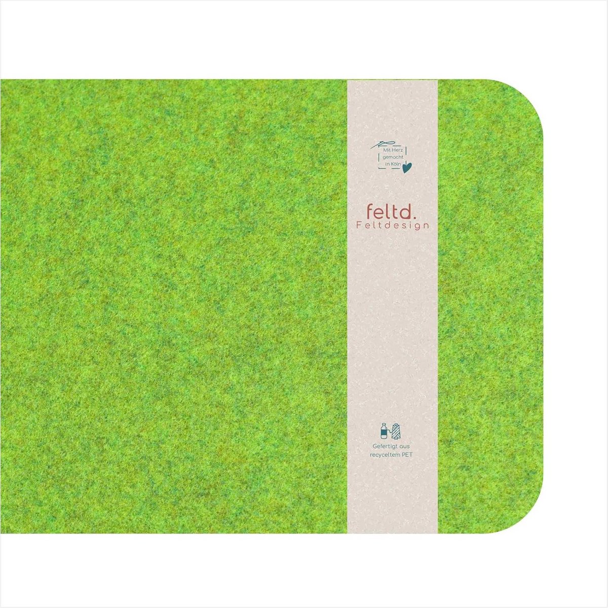 Vilt Placemat Set van 6 - 33 x 45 cm - Afgeronde Hoeken - Lime