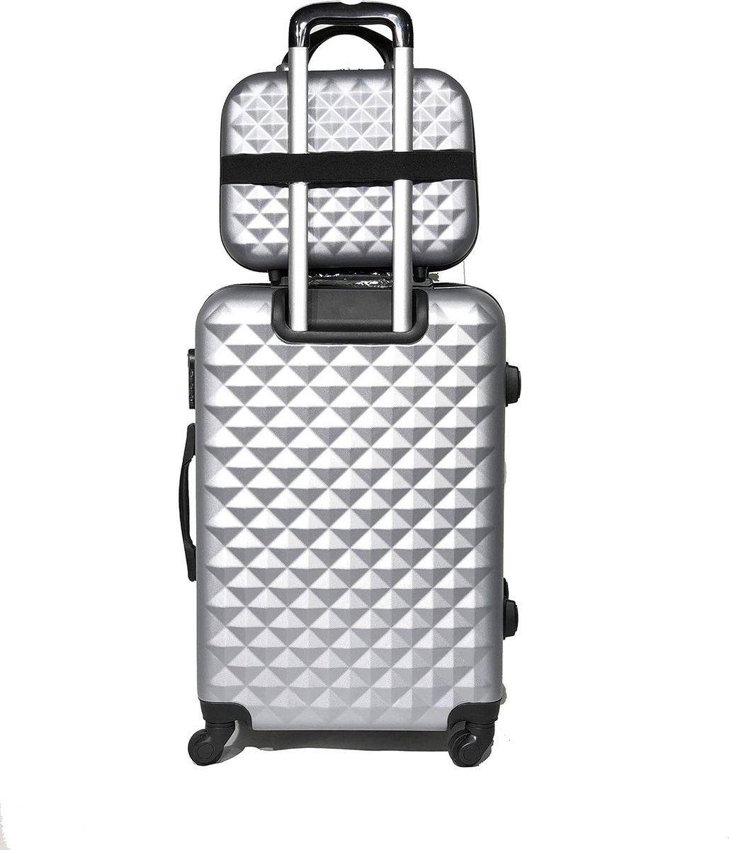 Middelgrote Reiskoffer 65 cm met Bijpassende Make-up Tas