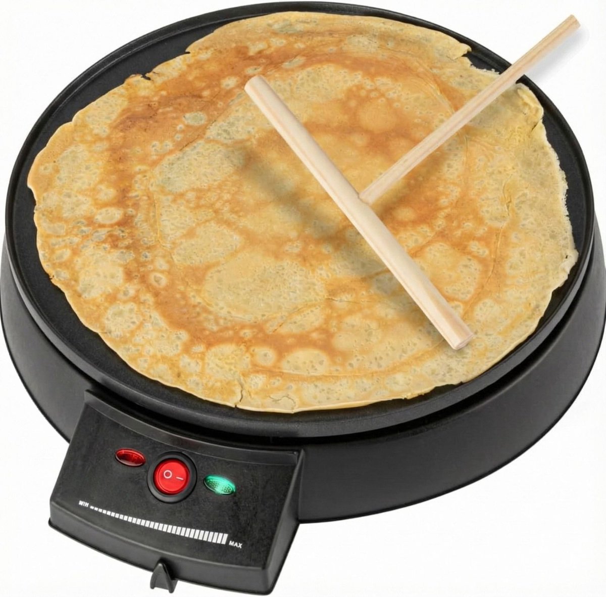 SNJY® Pannenkoekenpan - Pannenkoekenmaker - Crepe Maker - 29cm - 900 W - Zwart