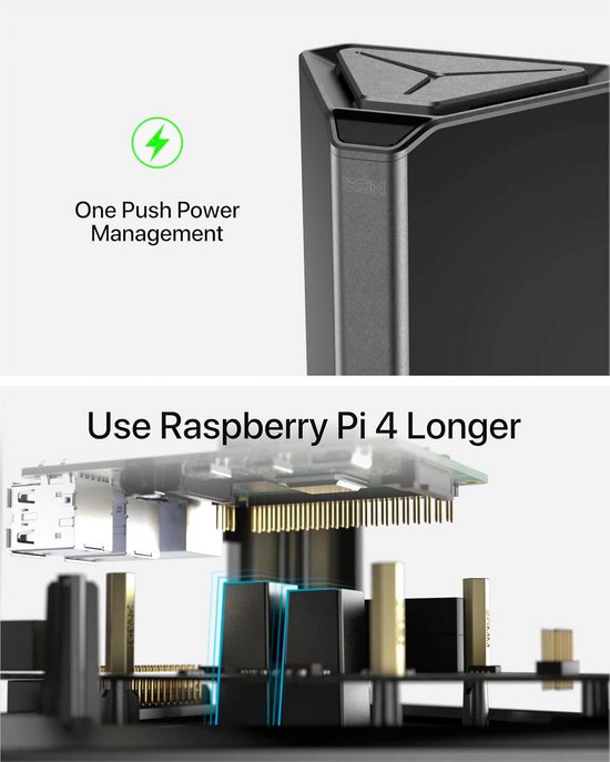 EON Pi NAS-behuizing voor Raspberry Pi 4 - Eigen Network Attached Storage systeem bouwen van Merkloos — afbeelding 3