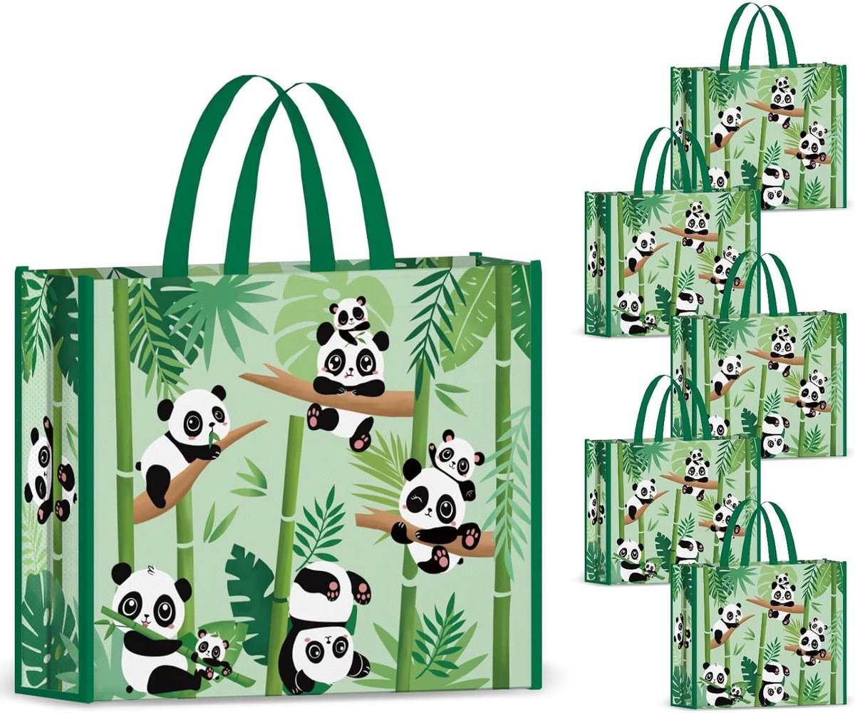 Ronte - Herbruikbare Bamboe Boodschappentassen, 5-Pack voor Geschenken en Boodschappen, Waterdicht en Sterk, Belastbaar tot 50 Pond