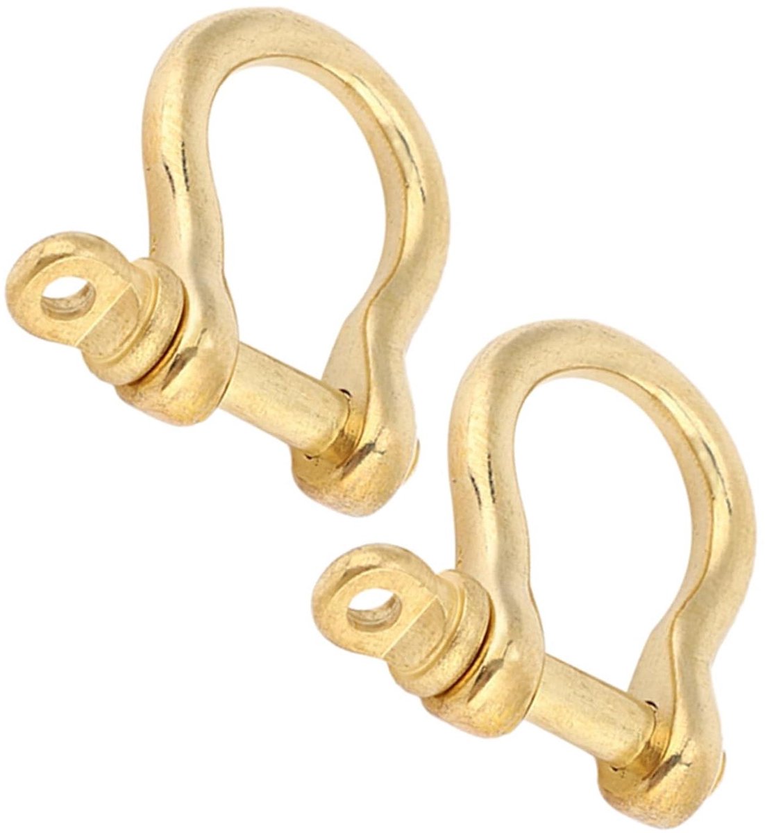 Ronte - Ankerbeugel Set van 2, Puur Messing, U-Type Sleutelhanger Haak, Gouden Verbindingsgesp 10mm - Sleutelhanger Accessoires
