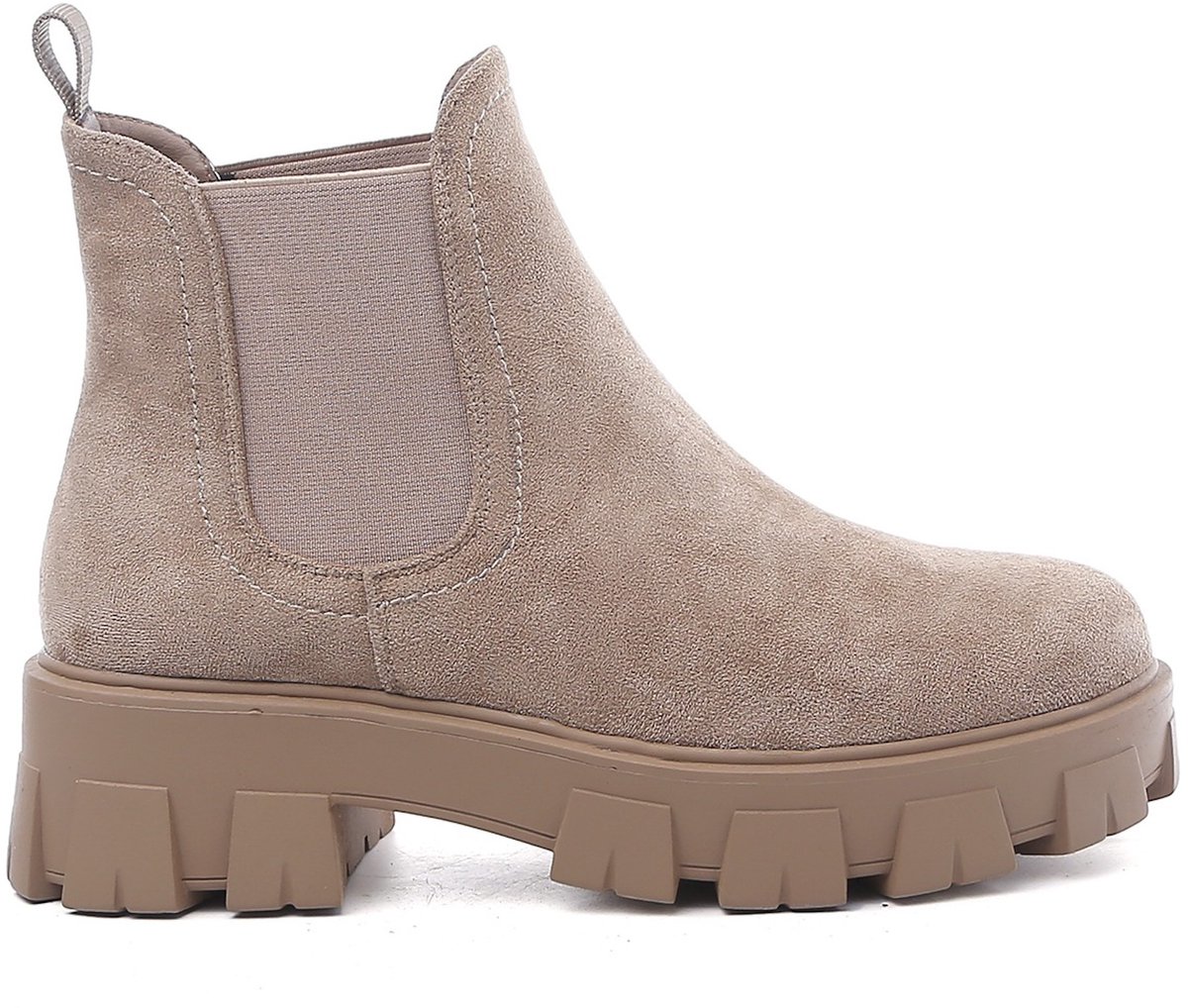 Smile Favorites® Dames Chelsea boots - Beige - Suedine - Maat 38