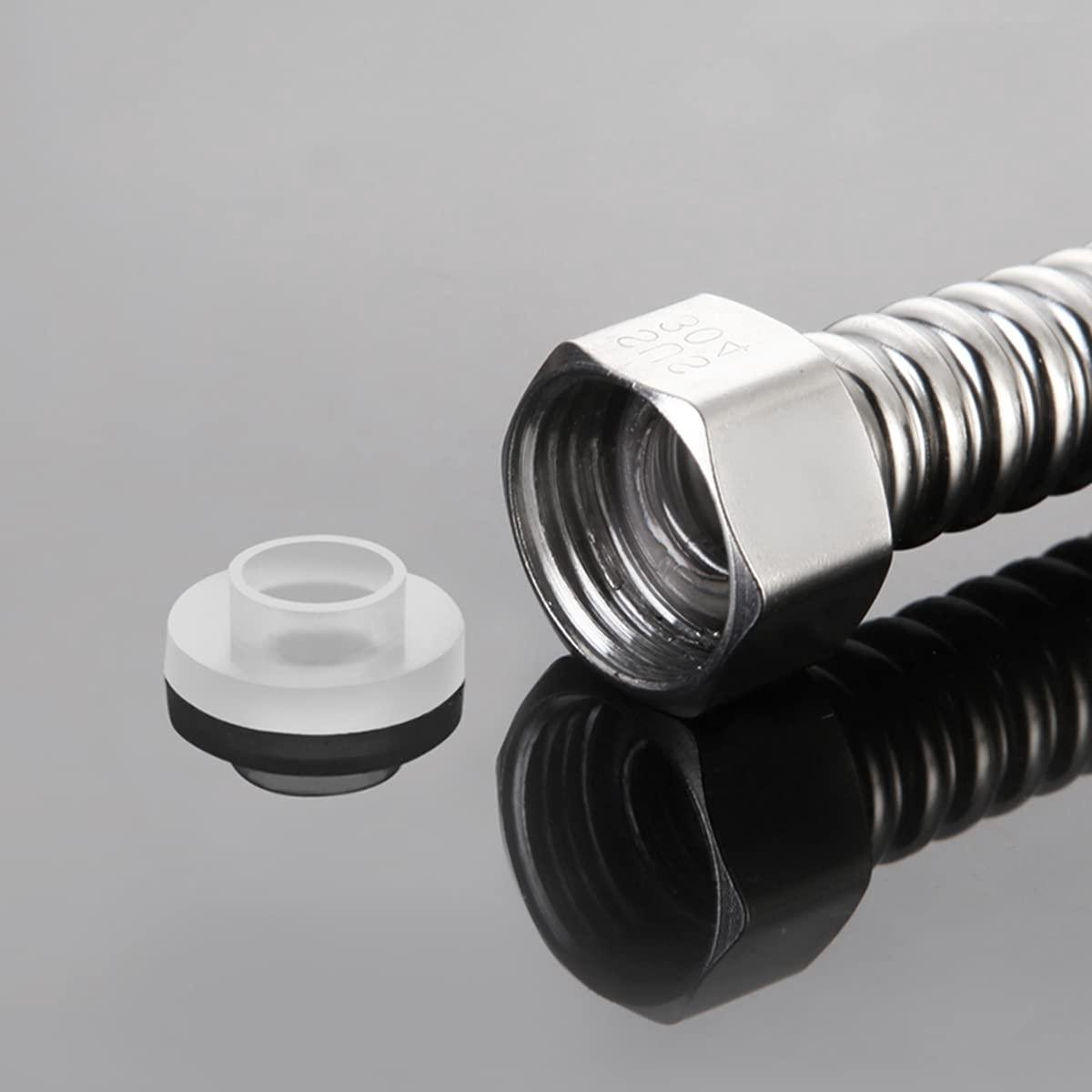 Ronte - Afdichtring slangafdichtingsfilter, 19 mm afdichtring voor badkamer douchekop, flexibele buisventielaansluiting, witte rubberen vervangingsafdichting.