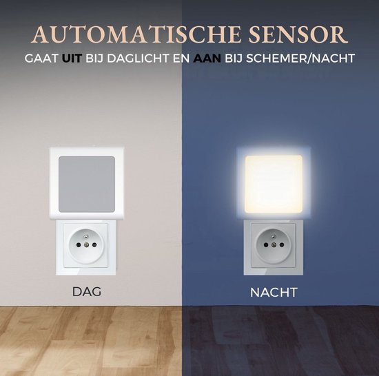 SoNis Nachtlampje Kinderen Stopcontact - Nachtlampje Baby - Automatische Lichtsensor - met 4 animatie stickers van Merkloos — afbeelding 3