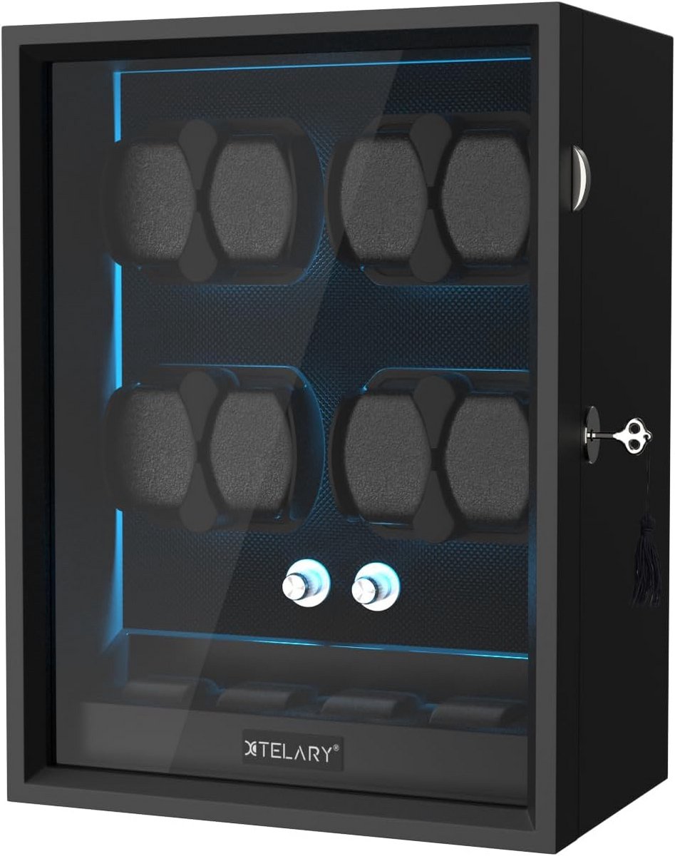 Automatische Horloge-opwinder voor 6-8 Horloges met Extra Compartimenten