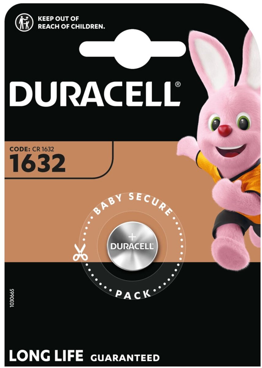 Duracell Knoopcelbatterij 1632 - 4 x - Voordeelverpakking