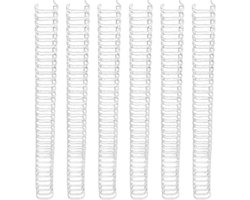 Double Loop Wire Tie Back Set Kit - 180 Sheet Capacity - 3:1 Stitch - 34 Loop - 19mm Diameter - Metal Internal Thread Binding Lines for A4 Paper (White)