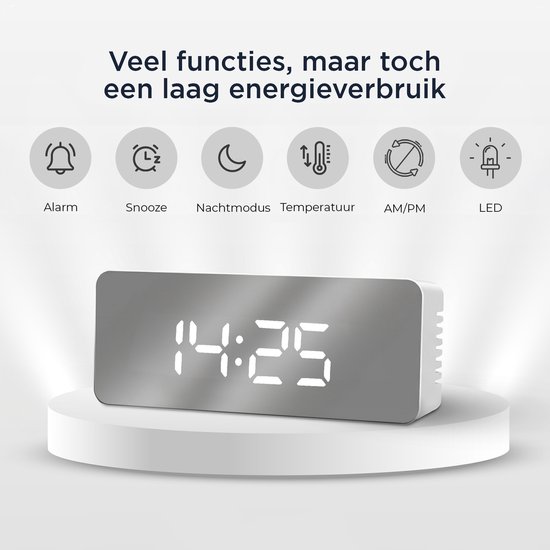 LATEC Digitale Wekker, Wekker Digitaal met 2 Alarmen, Snooze LATEC Digitale Wekker, Wekker Digitaal met 2 Alarmen, Snooze