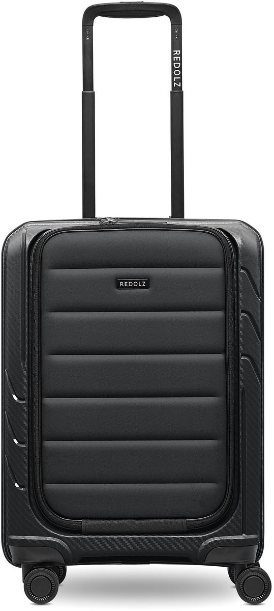 Redolz Essentials 17 4-wiel cabine trolley 55 cm soft-pocket laptop compartiment - Hybride - TSA slot - black