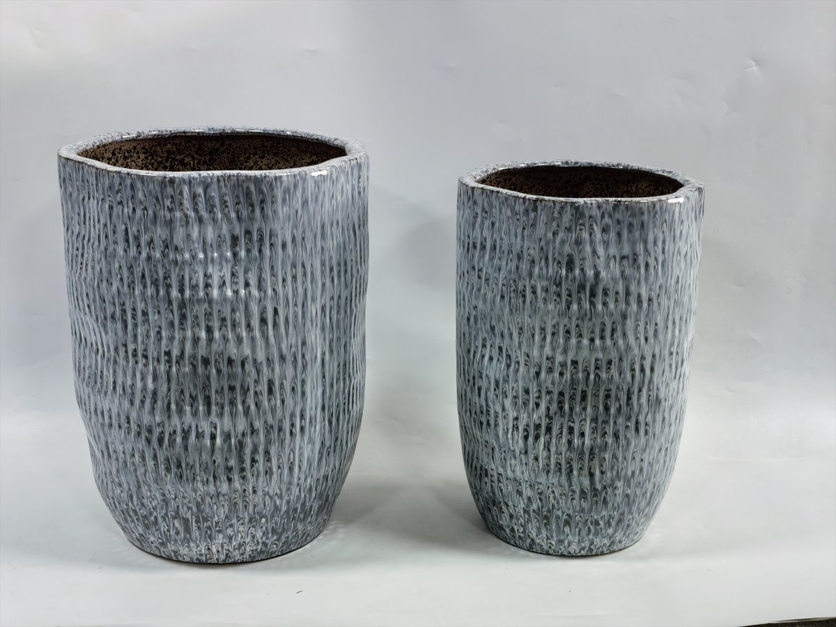 mondex bloempot neva – grijs – set van 2