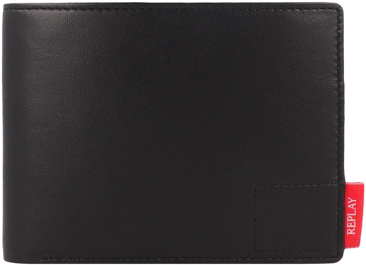 Replay Portemonnee RFID-bescherming Leer 13 cm - Jongens - Horizontaal - black