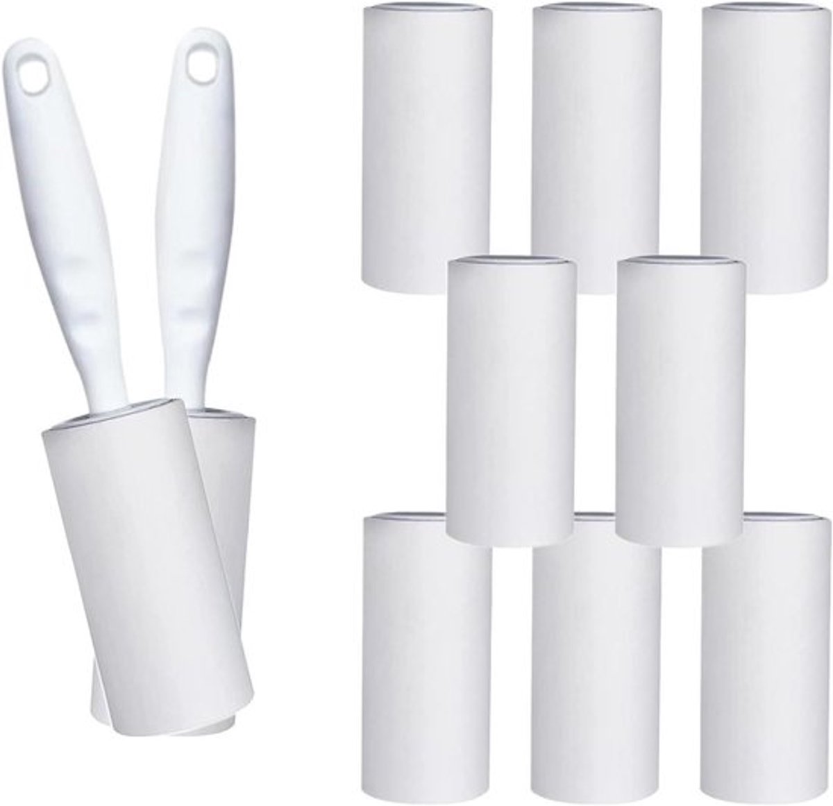 Pluisrol 10 rollen met 2 rollers 600 vellen extra kleverige pluisrol lintroller voor kleding en dierenharen