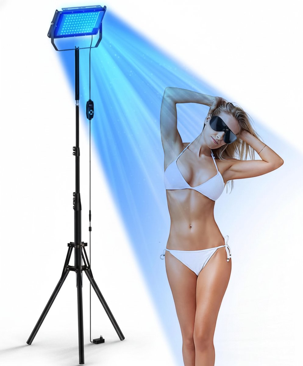 Unyqoos® Thuis zonnebank met instelbare helderheid voor gezicht en lichaam