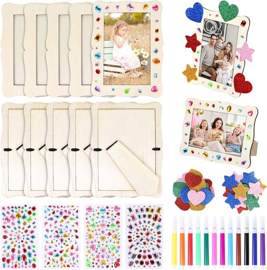 Baker Ross Filigraan Houten Fotolijstjes – Set Van 4 – 14,5 X 19,5 Cm – Knutselpakket Voor Kinderen – 4 Verschillende Ontwerpen