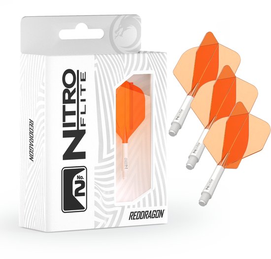 Red Dragon Nitro Flite White and Orange - Dart Flights van Red Dragon — afbeelding 3