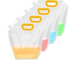 Opvouwbare Wateropslagzak - 4-Pack 5L Soft Flask - Draagbare Siliconen Watercontainer - Lekvrij En Invriesbaar - Compact En Lichtgewicht - Voor Kamperen Wandelen Camper En Noodgevallen - Outdoor Sport En Reizen - Draagbare Drinkwatertank