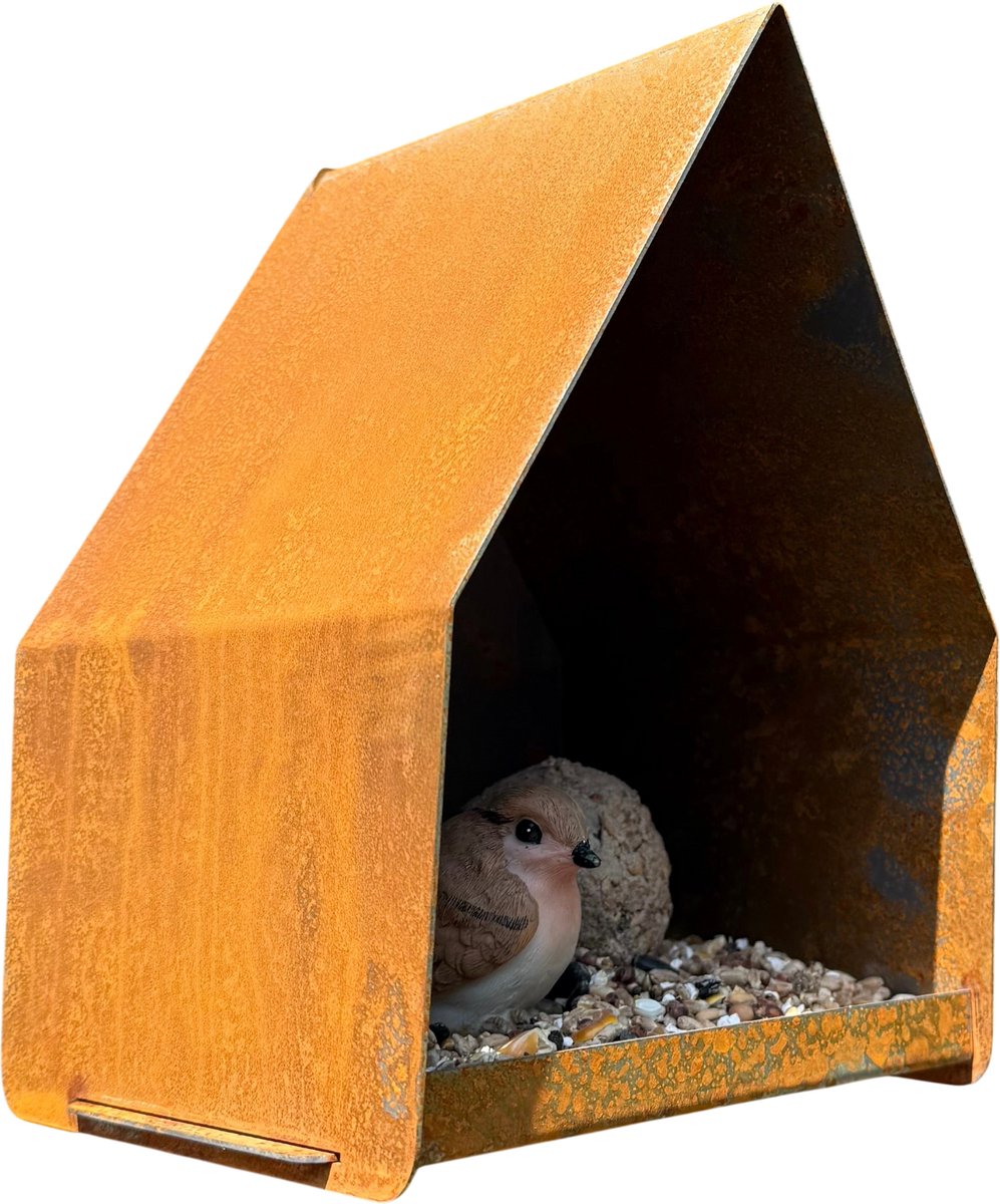 Vogelvoederhuis ZEST - CORTENSTAAL - Wandmodel