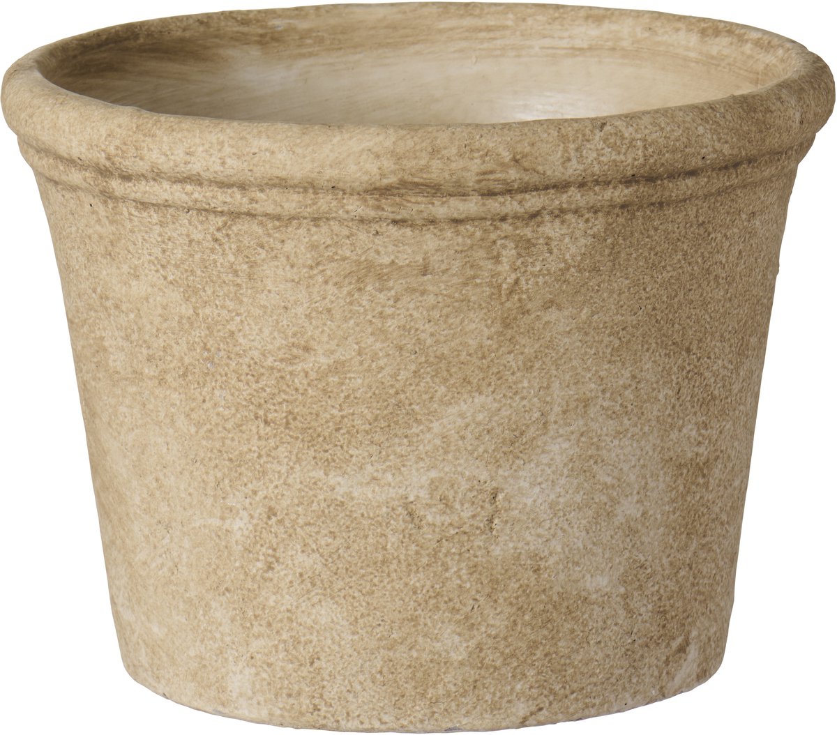 IB Laursen BloemPot Athen grooved edge light sand H15 Ø19,8