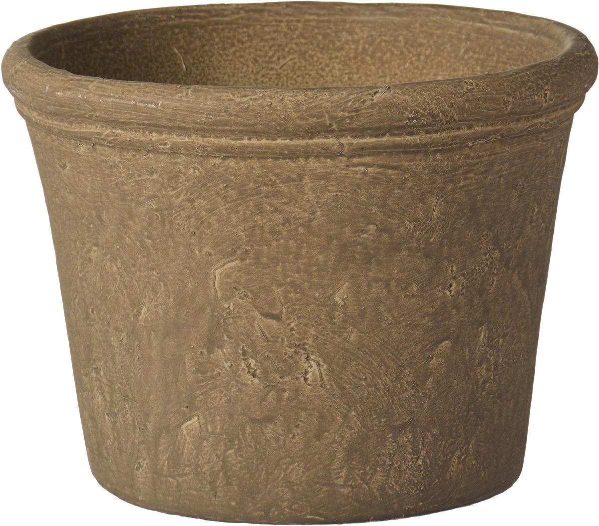 IB Laursen BloemPot Athen grooved edge dark sand H15 Ø19,8