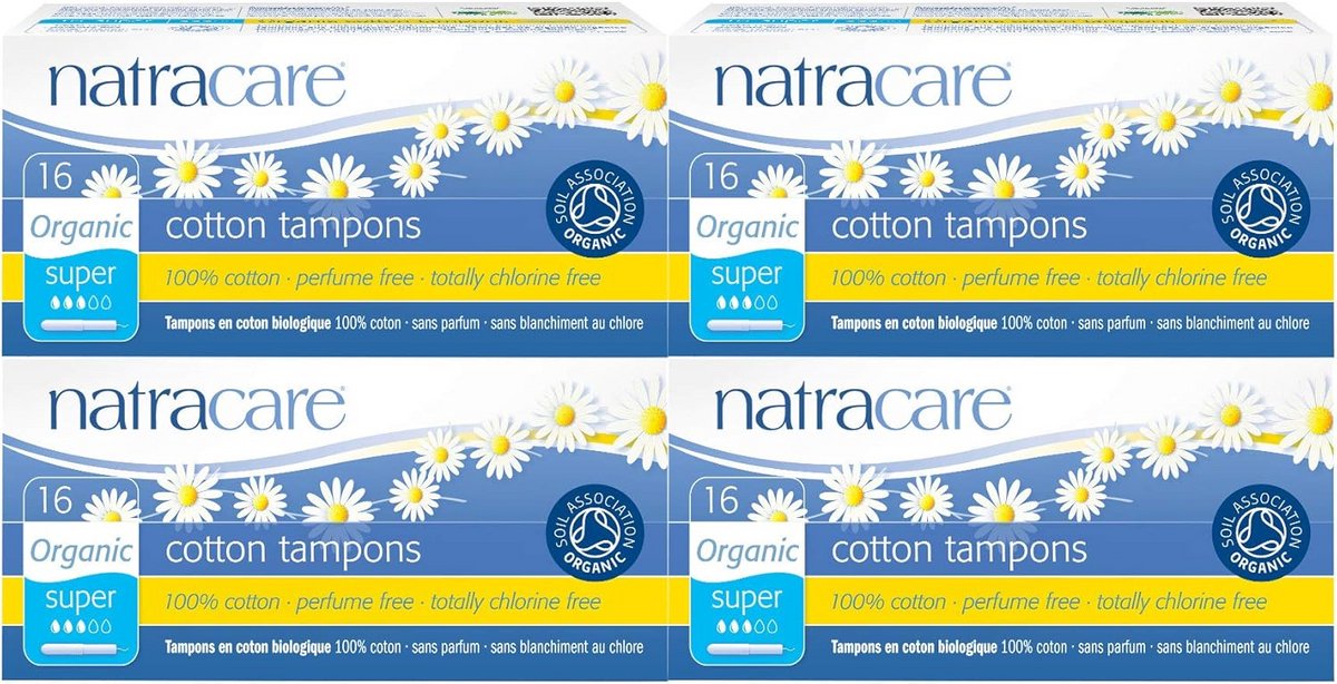 Biologische Katoenen Tampons Super 16 stuks - Natuurlijke Bescherming met Applicator
