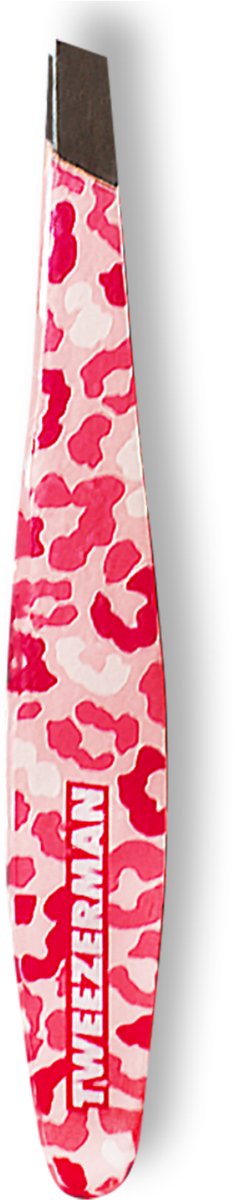 Tweezerman Mini Slant Tweezer - Epileer Pincet - Pink leopard