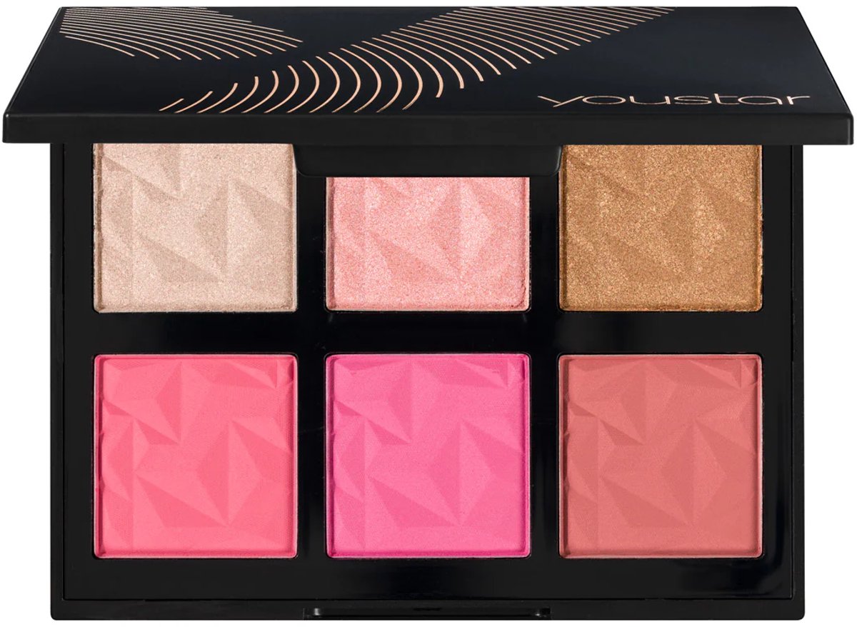 Youstar | GLAM AND GLOW Blush & Highlighter Palette - 6 kleuren - Vegan