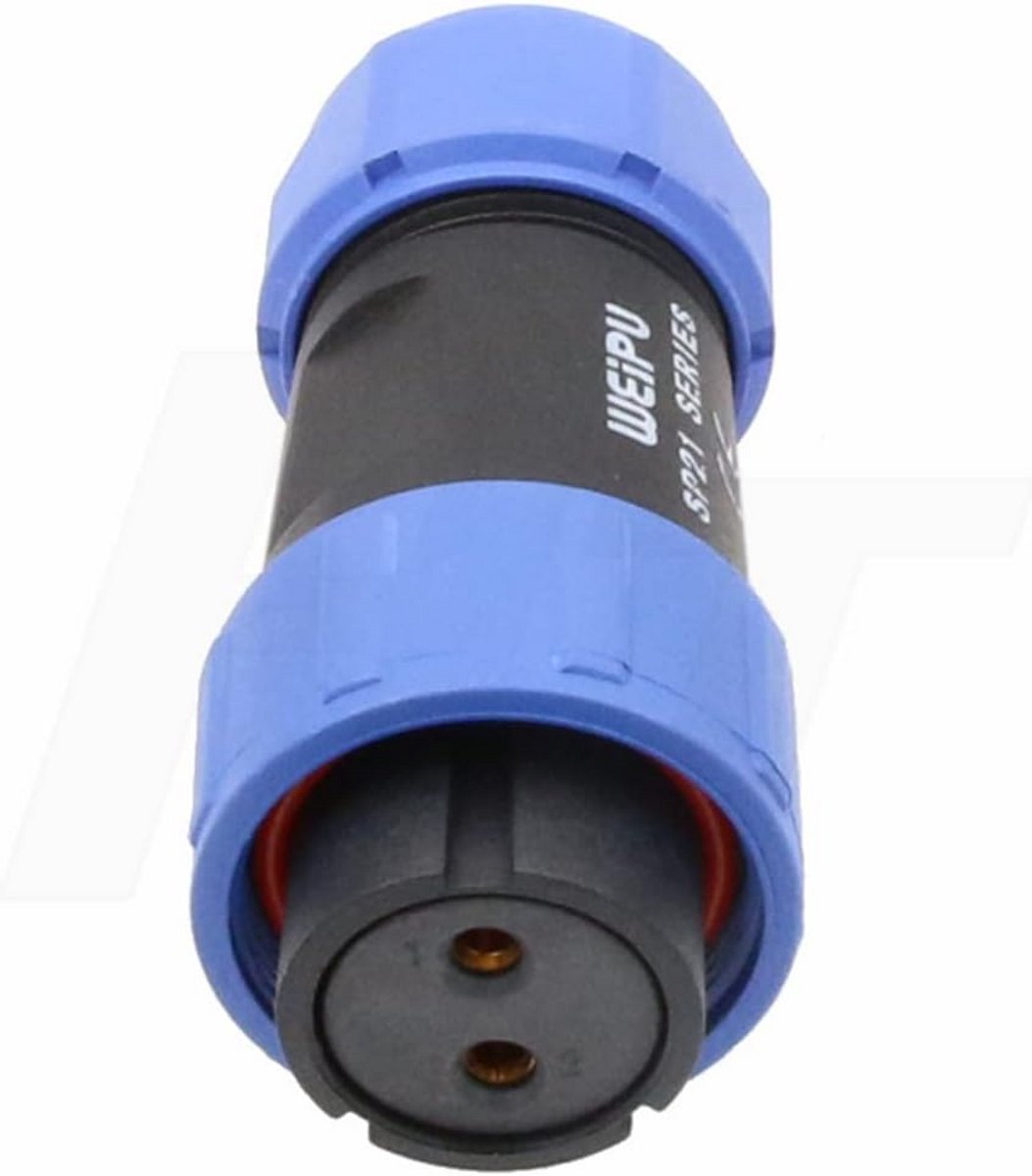 Waterdichte 2-polige Vrouwelijke Luchtvaartconnector IP68 met Kabel, 15A Voedingsplug voor Zonnepanelen en Buitenapparatuur