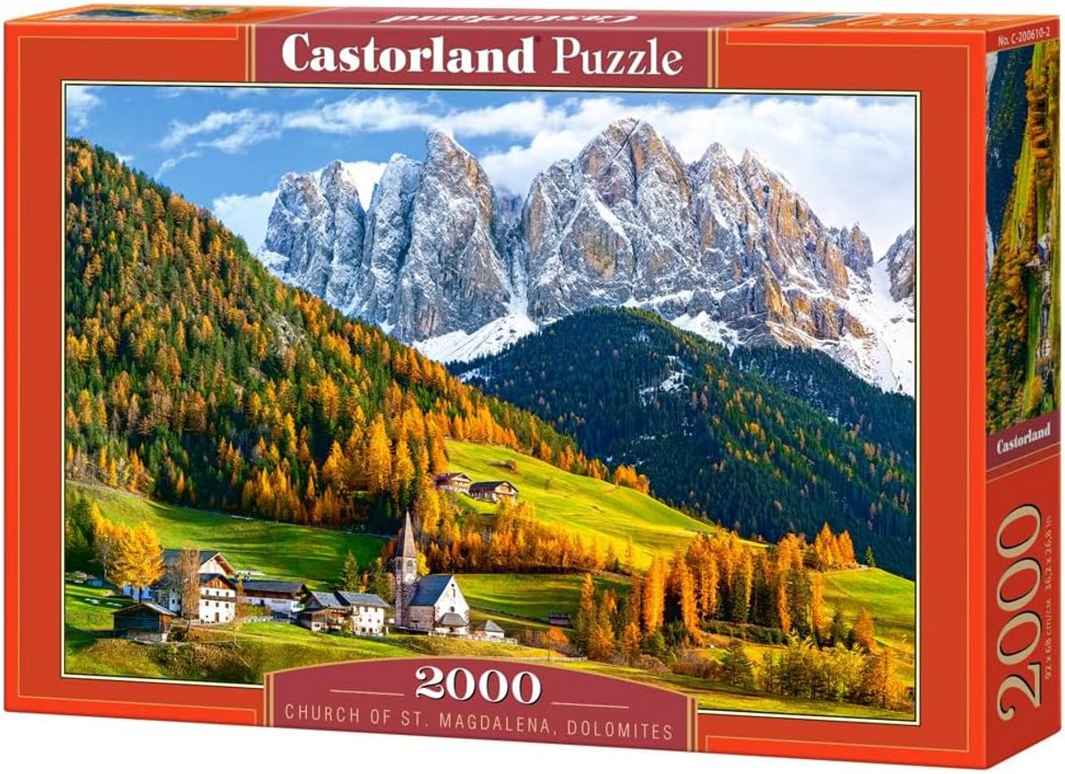 Jigsaw Puzzel 2000 Stukjes - Sint Magdalenakerk Dolomieten Italië Landschap Legpuzzel