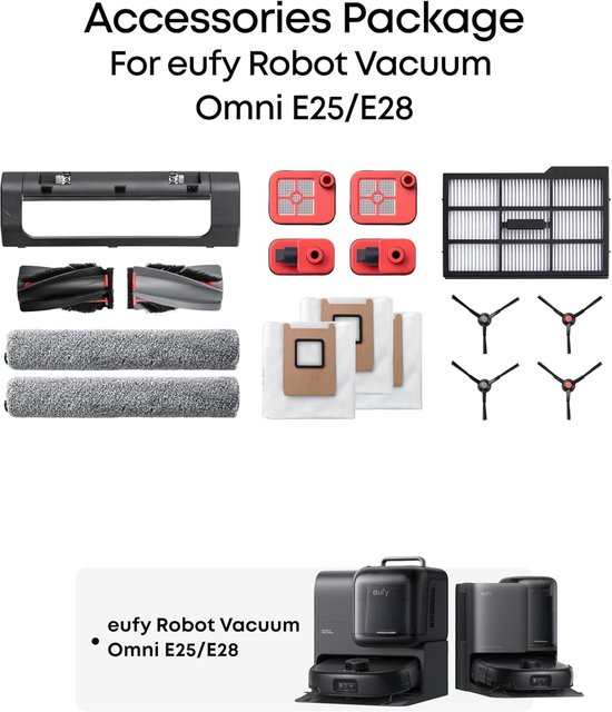 INF 17-delige vervangingsaccessoireset compatibel met Eufy RoboVac E25