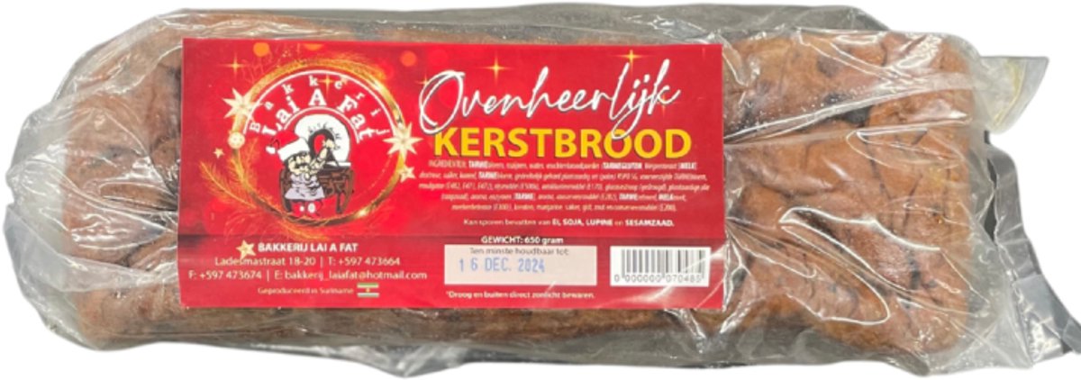 Surinaams Lai A Fat Kerstbrood – Rijk Gevuld Feestbrood – Ambachtelijk 1 KG - Feestdagen