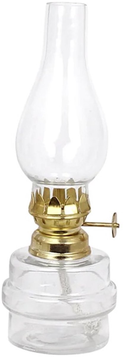 Strömshaga glazen olielamp messing brander 19cm x Ø7cm