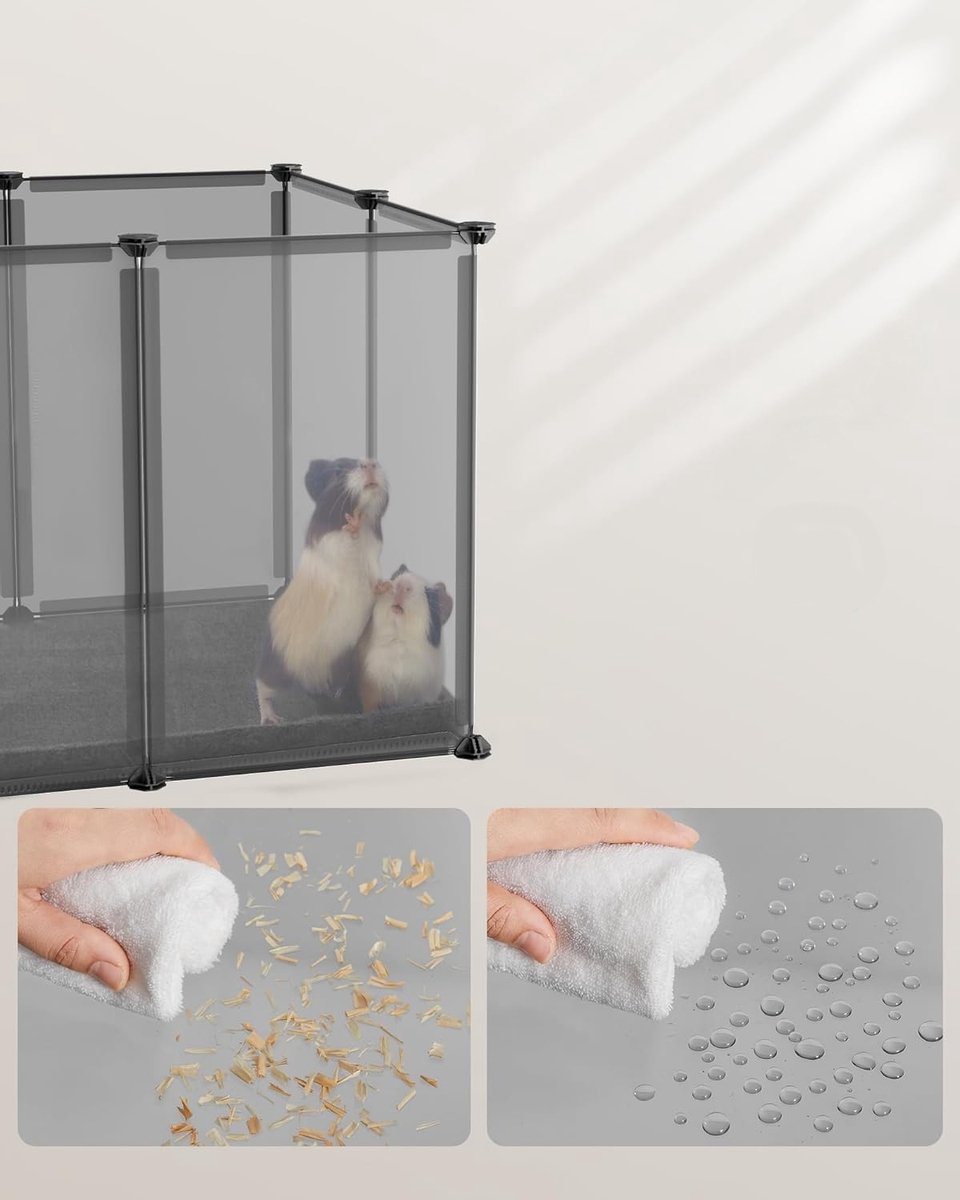 Hoppa! - Buitenverblijf - Met Bodemplaten en Box - 125 x 63 x 42 cm - Grijs thumbnail 2