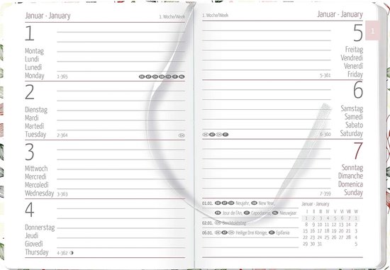 Leuchtturm1917 A6 Pocket Weekly Planner 2026 hardcover Ink - De Groen BV