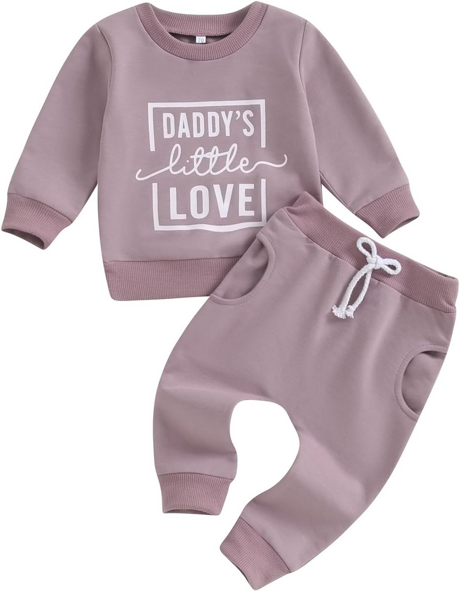 Pasgeboren 2 Stuks Lange Mouw Trui en Broek Set voor 0-6 Maanden